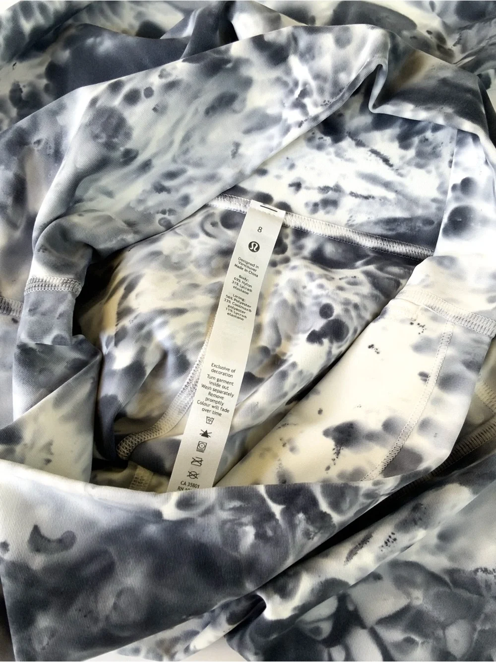Lululemon Wunder Under Marble Dye Leggings Size 8 Style LW5CZ7S